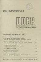 Quaderni UDEP - marzo-aprile - 1981