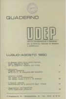 Quaderni UDEP - luglio - agosto - 1980