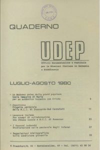 Quaderni UDEP - luglio - agosto - 1980