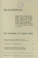 Quaderni UDEP - settembre - ottobre - 1980