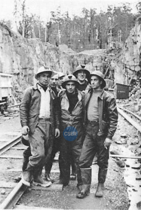 Australia. Tasmania. Nicola Vinciarelli di Gubbio (al centro) con alcuni compagni di lavoro. Collezione Luciano Tosi, Perugia