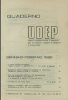 Quaderni UDEP - gennaio - febbraio - 1982