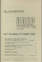 Quaderni UDEP - settembre - ottobre - 1981