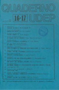 Quaderni UDEP - luglio - ottobre - 1988