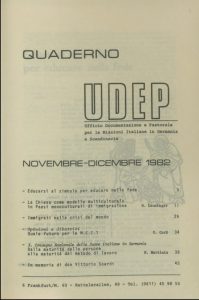 Quaderni UDEP - novembre - dicembre - 1982