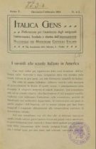 Italica Gens - gennaio - febbraio 1914 - n.1-2