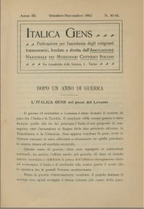 Italica Gens - ottobre - novembre 1912 - n. 10-11