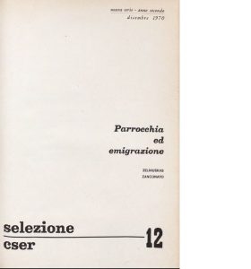 SELEZIONE CSER - ANNO II - dicembre 1970 - n. 12 (NUOVA)