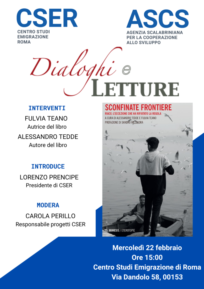 Una nuova edizione di Dialoghi e Letture: il 22 febbraio CSER presenta “Sconfinate Frontiere”