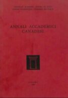 Annali accademici Canadesi - volume 3-4 - 1988