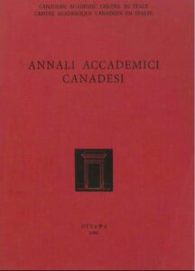 Annali accademici Canadesi - volume 6 - 1990
