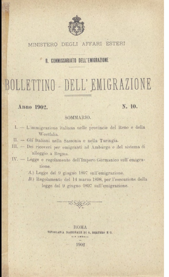 Bollettino Dell'Emigrazione 1902 - n. 10
