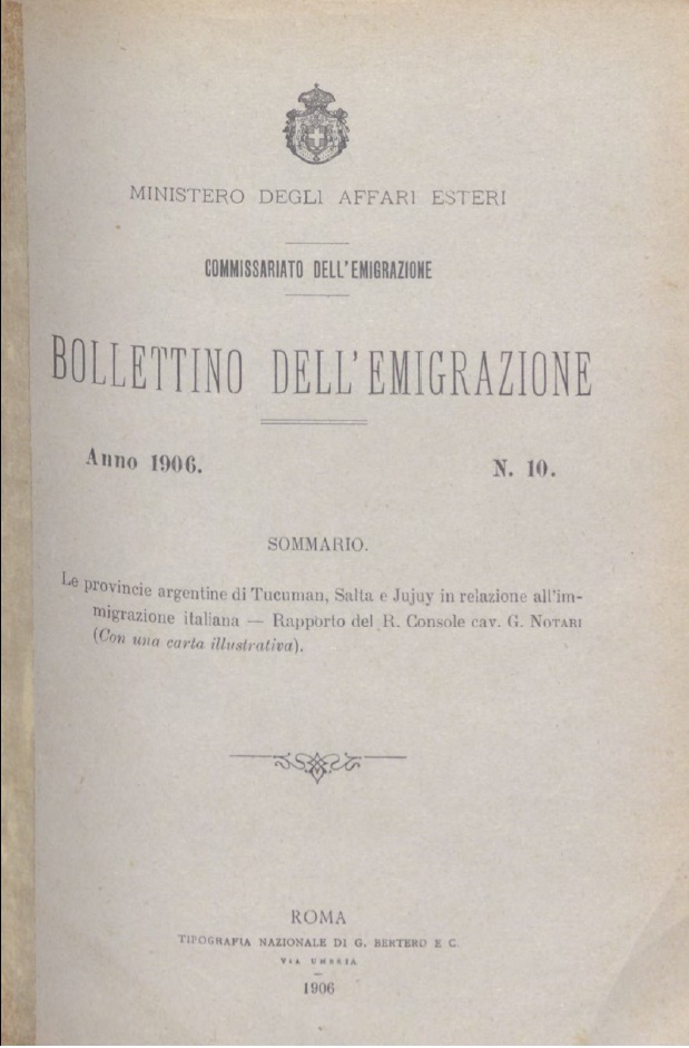 Bollettino Dell'Emigrazione 1906- n. 10