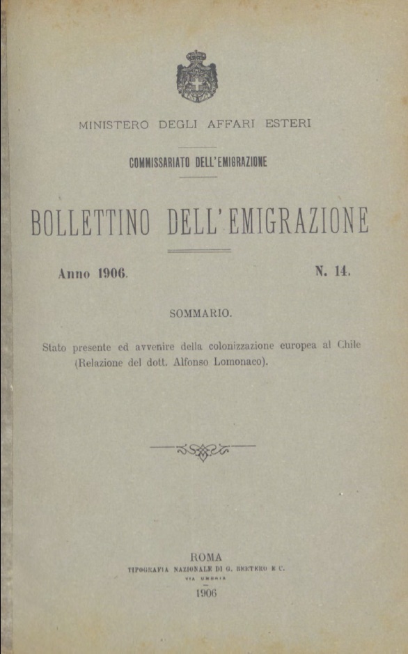 Bollettino Dell'Emigrazione 1906- n. 14