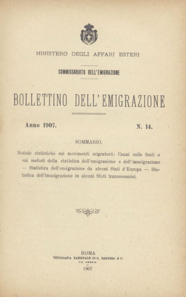 Bolletino Dell'Emigrazione 1907- n. 14