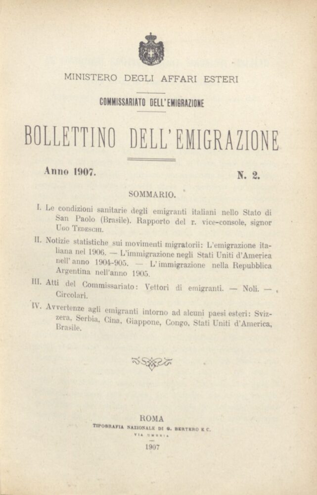 Bollettino Dell'Emigrazione 1907- n. 2