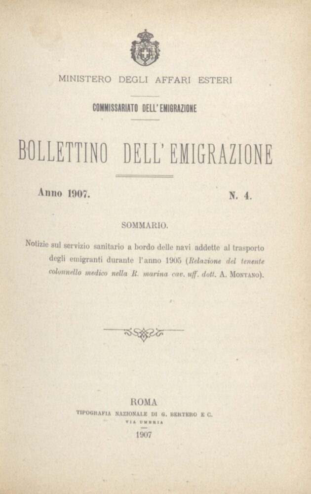 Bollettino Dell'Emigrazione 1907- n. 4