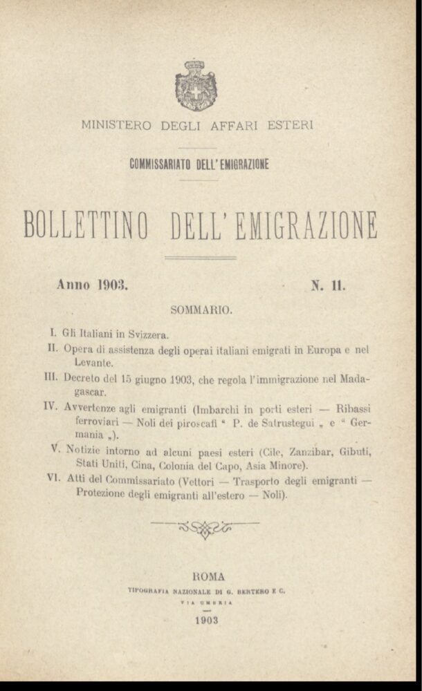 Bollettino Dell'Emigrazione 1903 - n. 11