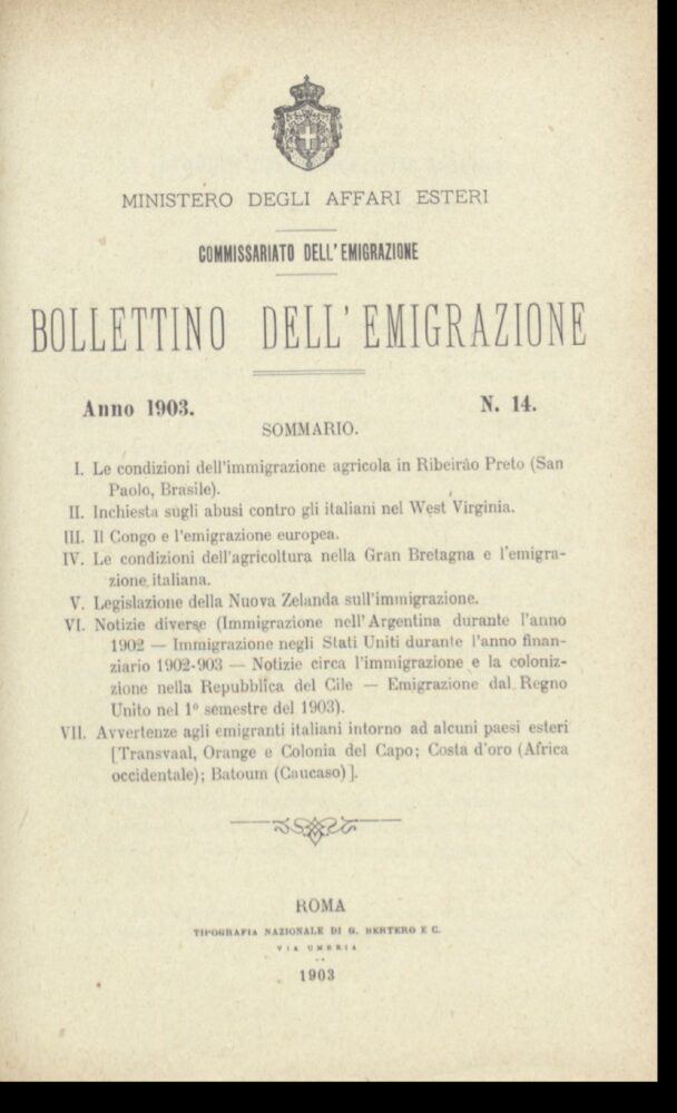 Bollettino Dell'Emigrazione 1903 - n. 14