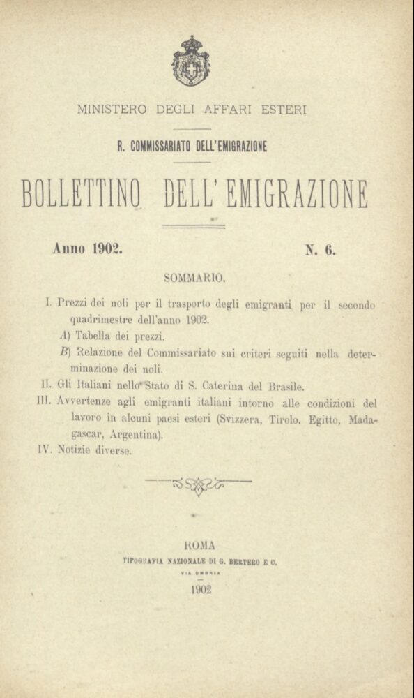 Bollettino Dell'Emigrazione 1902 - n. 6