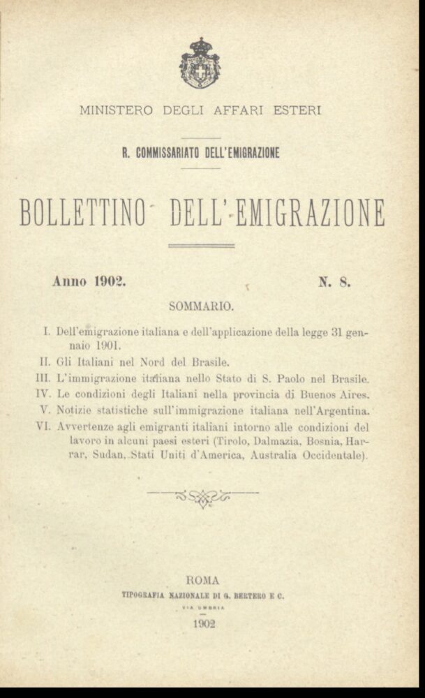 Bollettino Dell'Emigrazione 1902 - n. 8