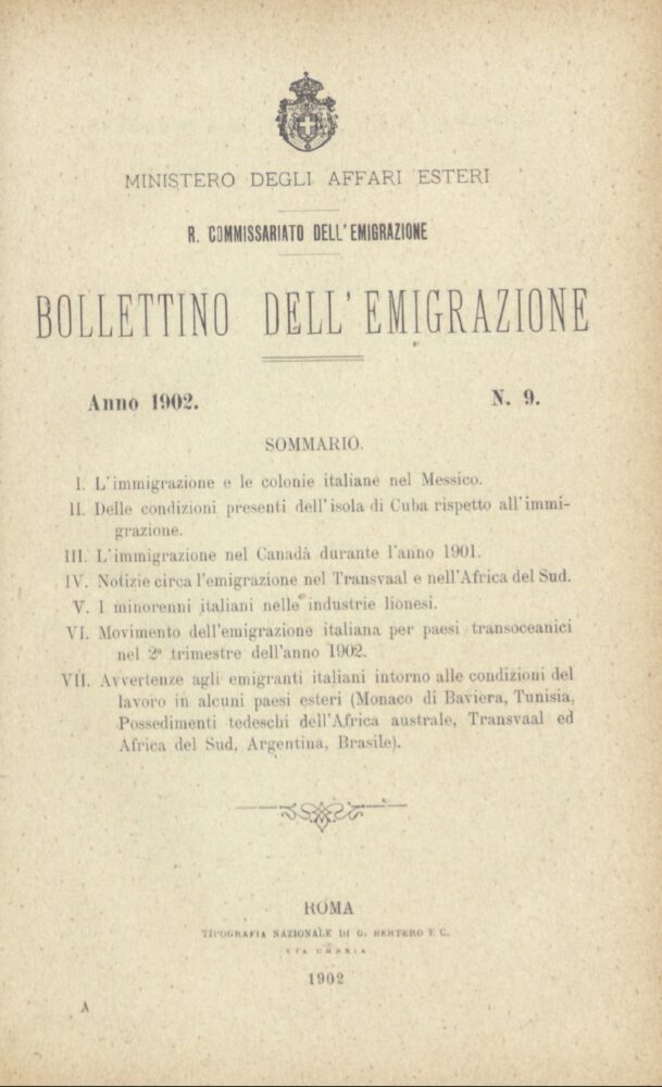 Bollettino Dell'Emigrazione 1902 - n. 9